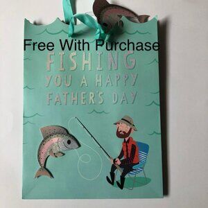 NEW Father's Day Gift Bag "Fishing You a Happy Father's Day" 10.5"Hx8.5"Wx5"D